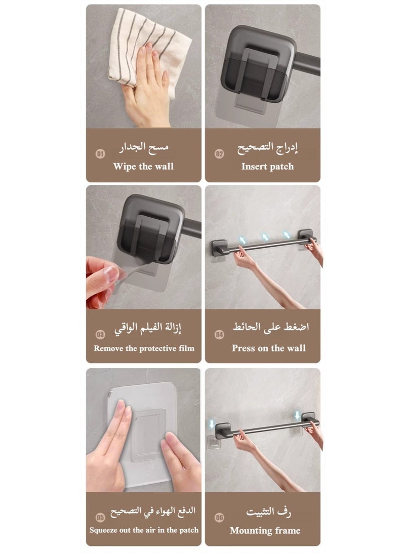 Wall Mount Towel Bar Black 40.5×7cm - Image 4